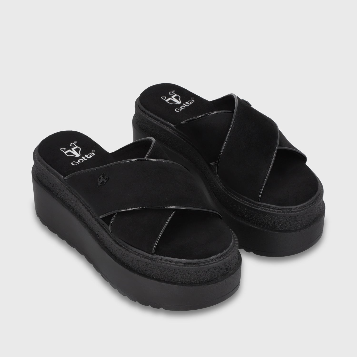 Sandalia Plataforma Negra Mujer 65930 - Gotta Chile