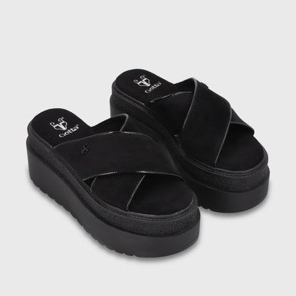 Sandalia Plataforma Negra Mujer 65930 - Gotta Chile