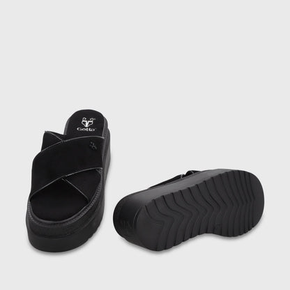 Sandalia Plataforma Negra Mujer 65930 - Gotta Chile