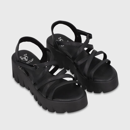 Sandalia Plataforma Negra Mujer 65940 - Gotta Chile