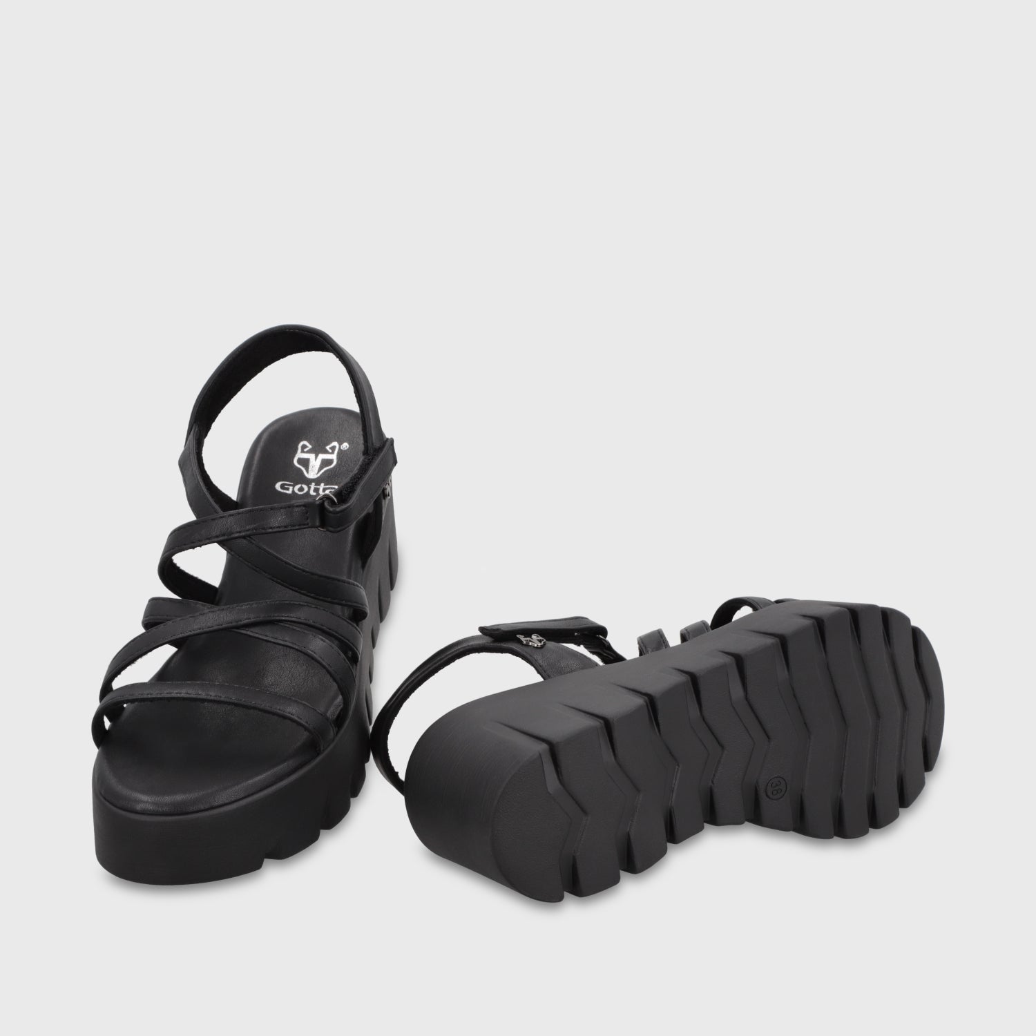 Sandalia Plataforma Negra Mujer 65940 - Gotta Chile