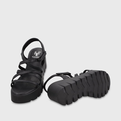 Sandalia Plataforma Negra Mujer 65940 - Gotta Chile