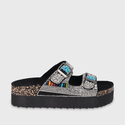 Sandalia Plataforma Negra Mujer 65952 - Gotta Chile