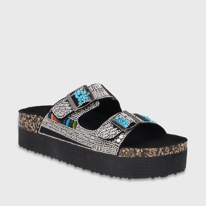 Sandalia Plataforma Negra Mujer 65952 - Gotta Chile