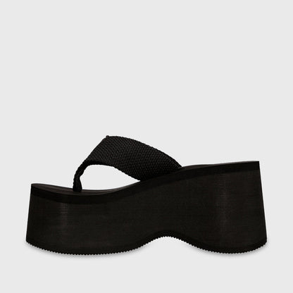 Sandalia Plataforma Negra Mujer Perla - Gotta Chile