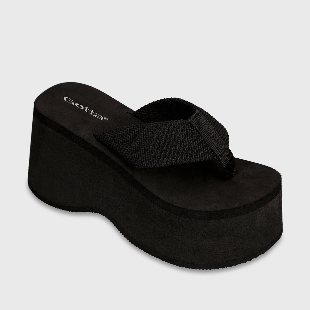 Sandalia Plataforma Negra Mujer Perla - Gotta Chile