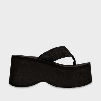 Sandalia Plataforma Negra Mujer Perla - Gotta Chile