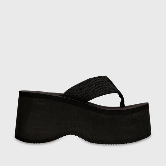 Sandalia Plataforma Negra Mujer Perla - Gotta Chile