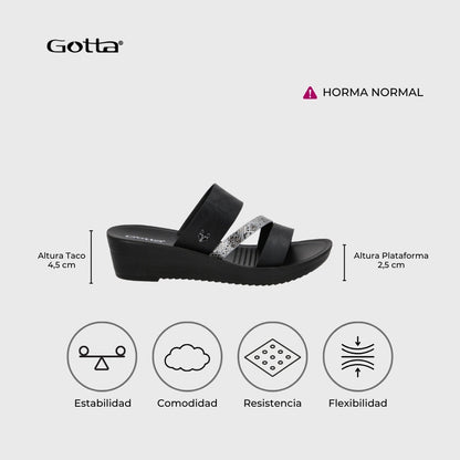Sandalia Plataforma Negro Mujer 13221 - Gotta Chile