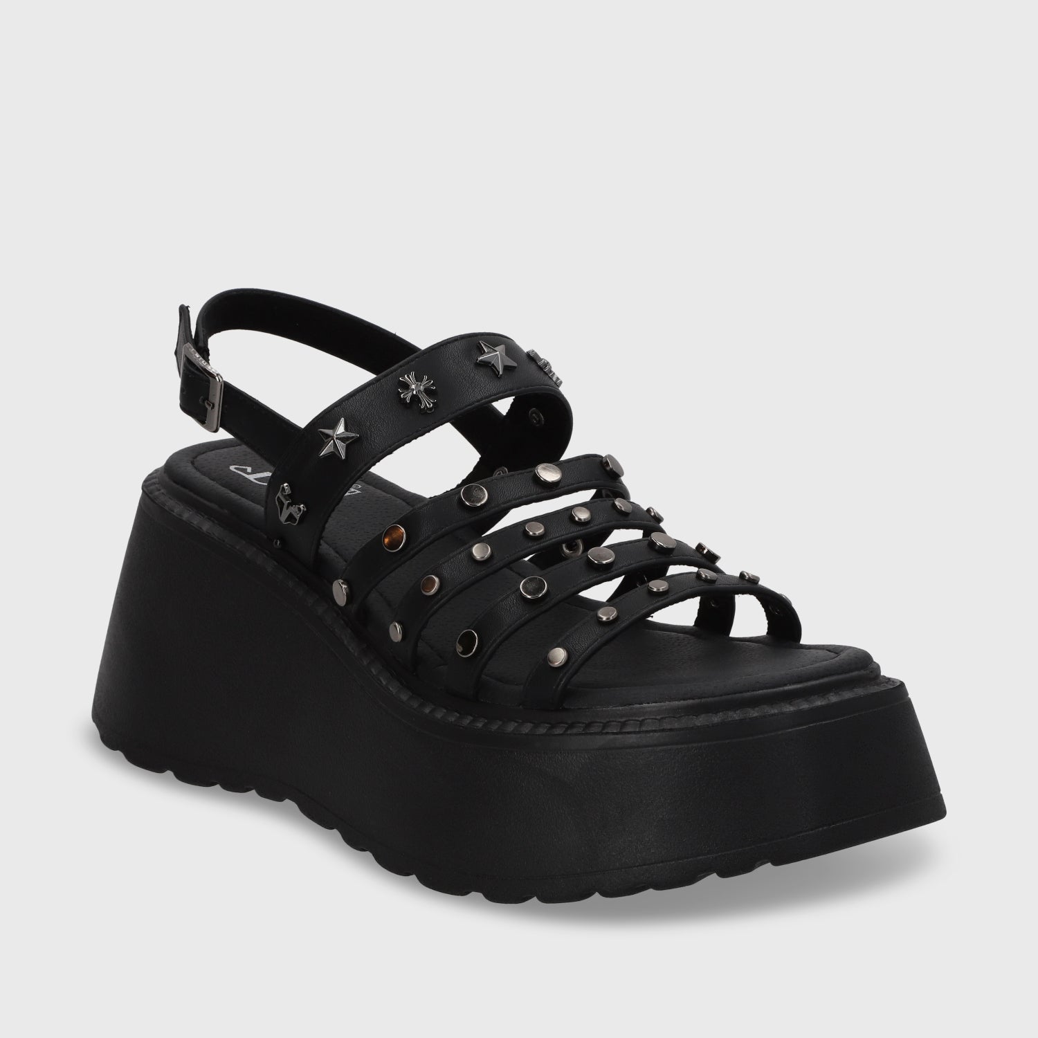 Sandalia Plataforma Negro Mujer 53723 - Gotta Chile