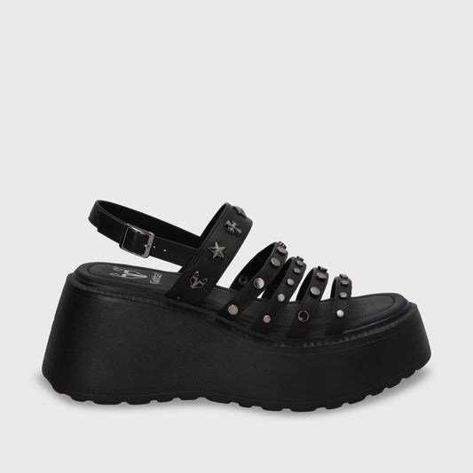 Sandalia Plataforma Negro Mujer 53723 - Gotta Chile