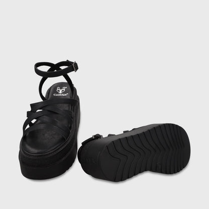 Sandalia Plataforma Negro Mujer 65931 - Gotta Chile