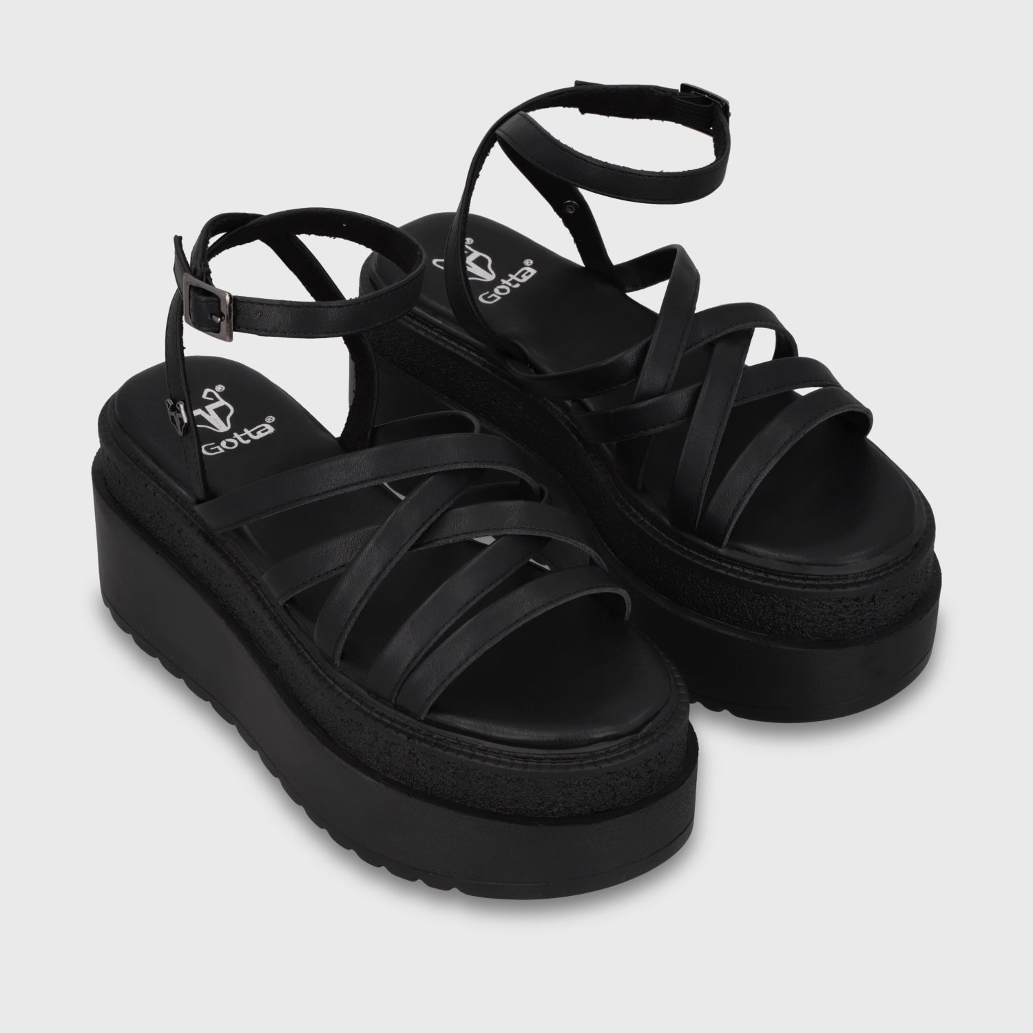 Sandalia Plataforma Negro Mujer 65931 - Gotta Chile