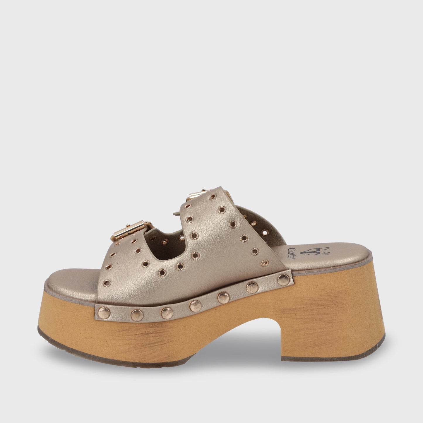 Sandalia Plataforma Oro Mujer 35266 - Gotta Chile