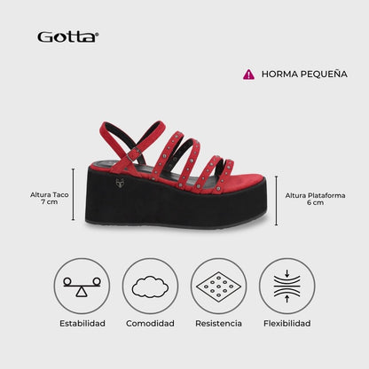 Sandalia Plataforma Roja Mujer 15629 - Gotta Chile