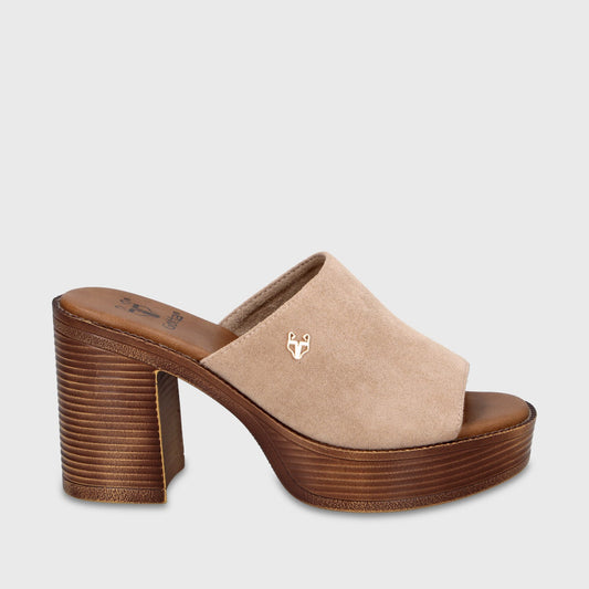 Sandalia Taco Beige Mujer 65920 - Gotta Chile