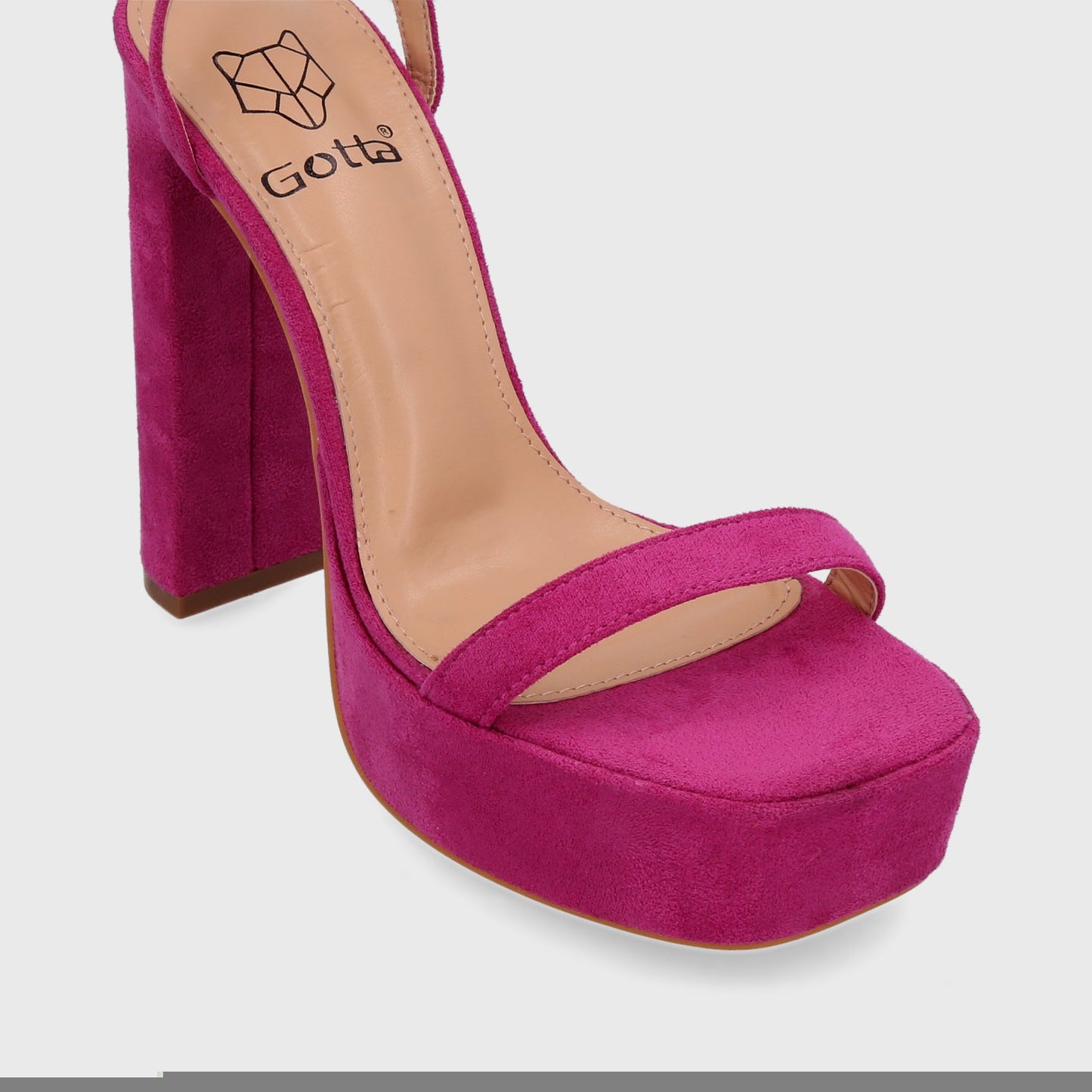 Sandalia Taco Fucsia Mujer 35101