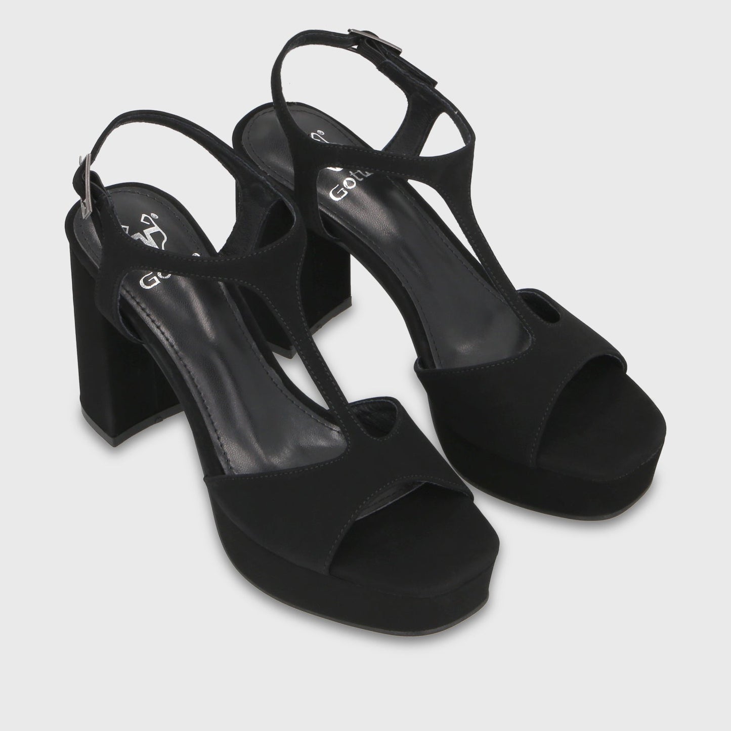 Sandalia Taco Negra Mujer 65910 - Gotta Chile