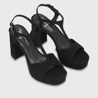 Sandalia Taco Negra Mujer 65910 - Gotta Chile