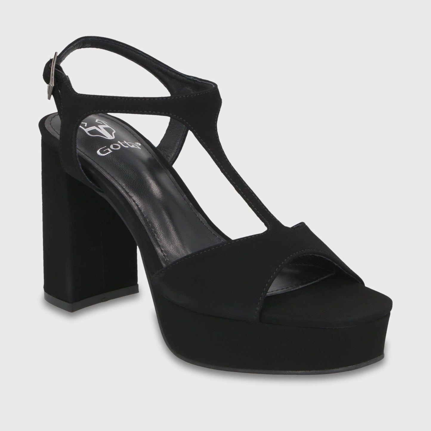 Sandalia Taco Negra Mujer 65910 - Gotta Chile