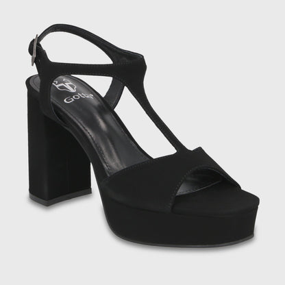 Sandalia Taco Negra Mujer 65910 - Gotta Chile