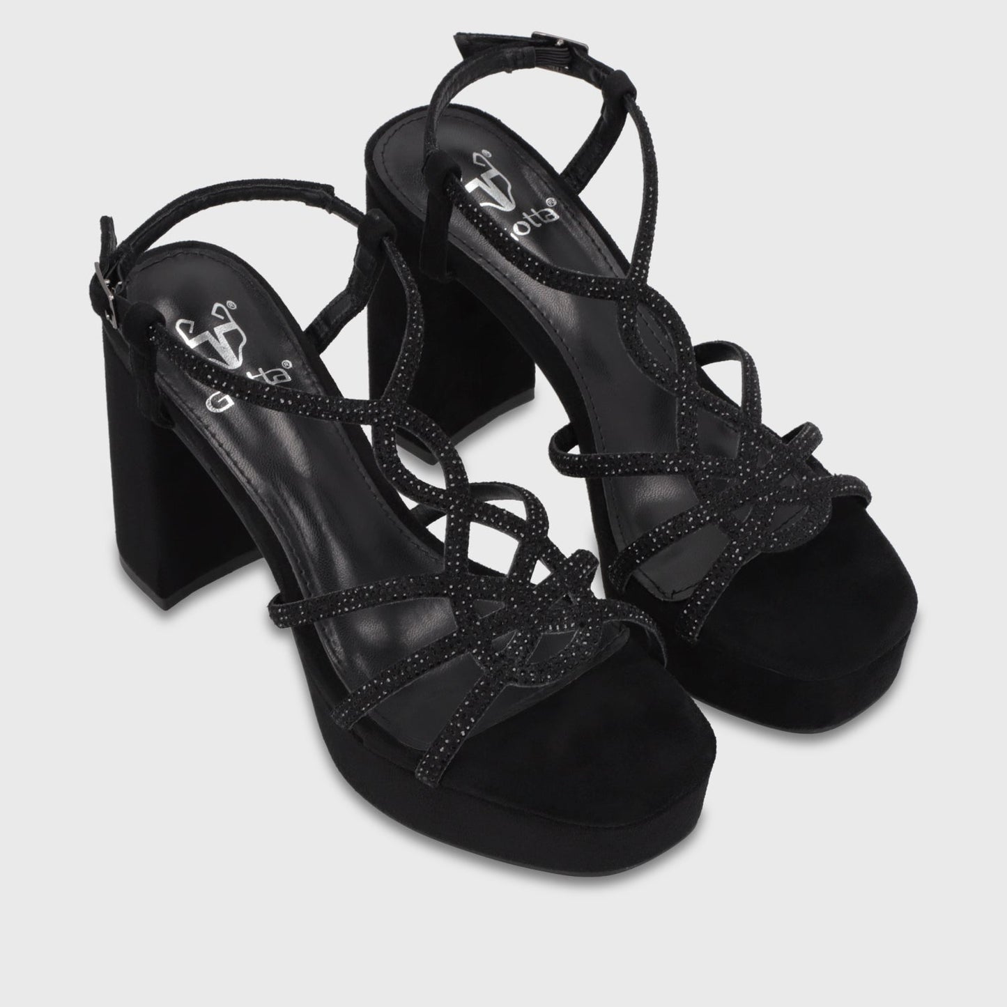 Sandalia Taco Negra Mujer 65911 - Gotta Chile