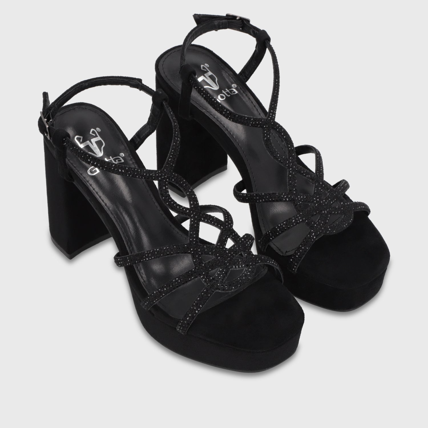 Sandalia Taco Negra Mujer 65911 - Gotta Chile