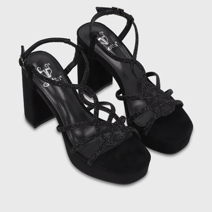 Sandalia Taco Negra Mujer 65911 - Gotta Chile