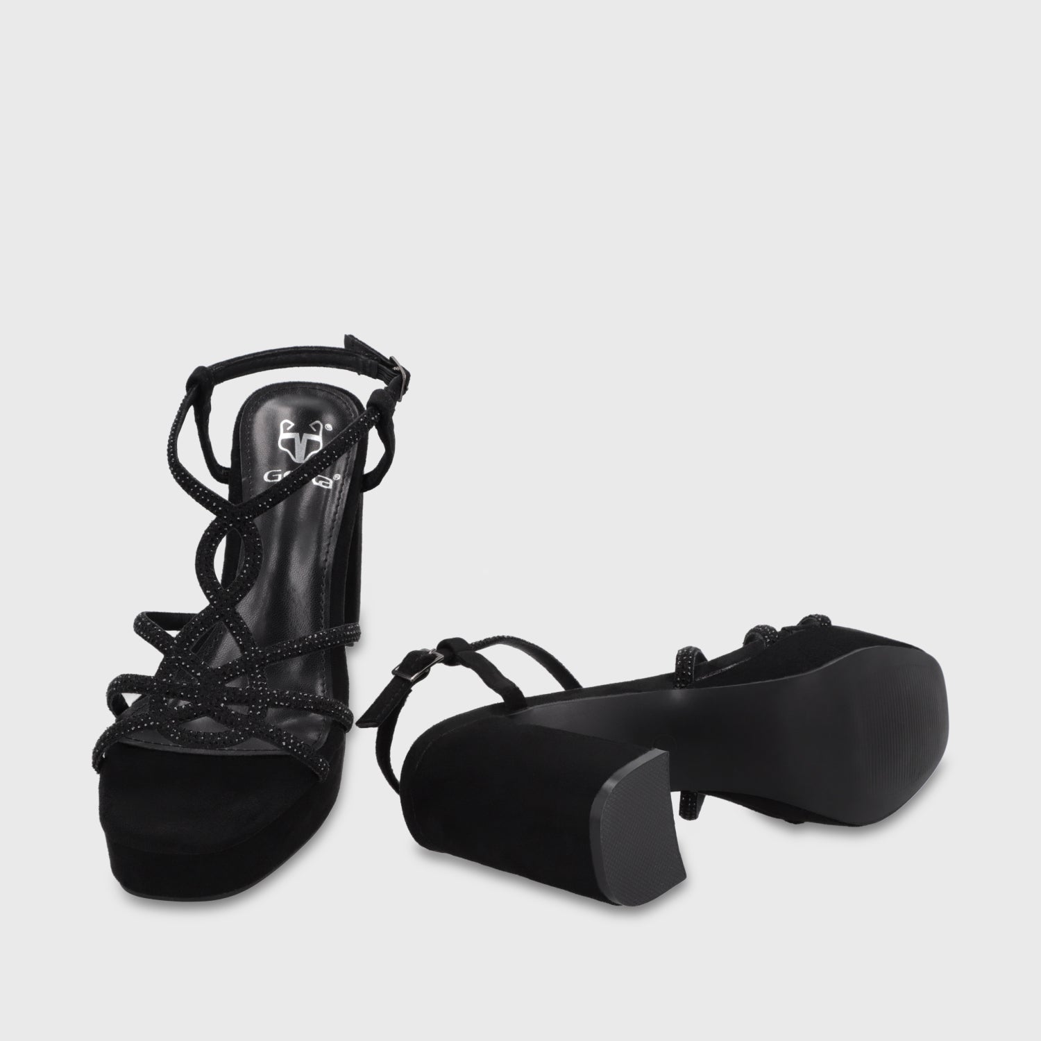 Sandalia Taco Negra Mujer 65911 - Gotta Chile