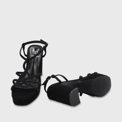 Sandalia Taco Negra Mujer 65911 - Gotta Chile
