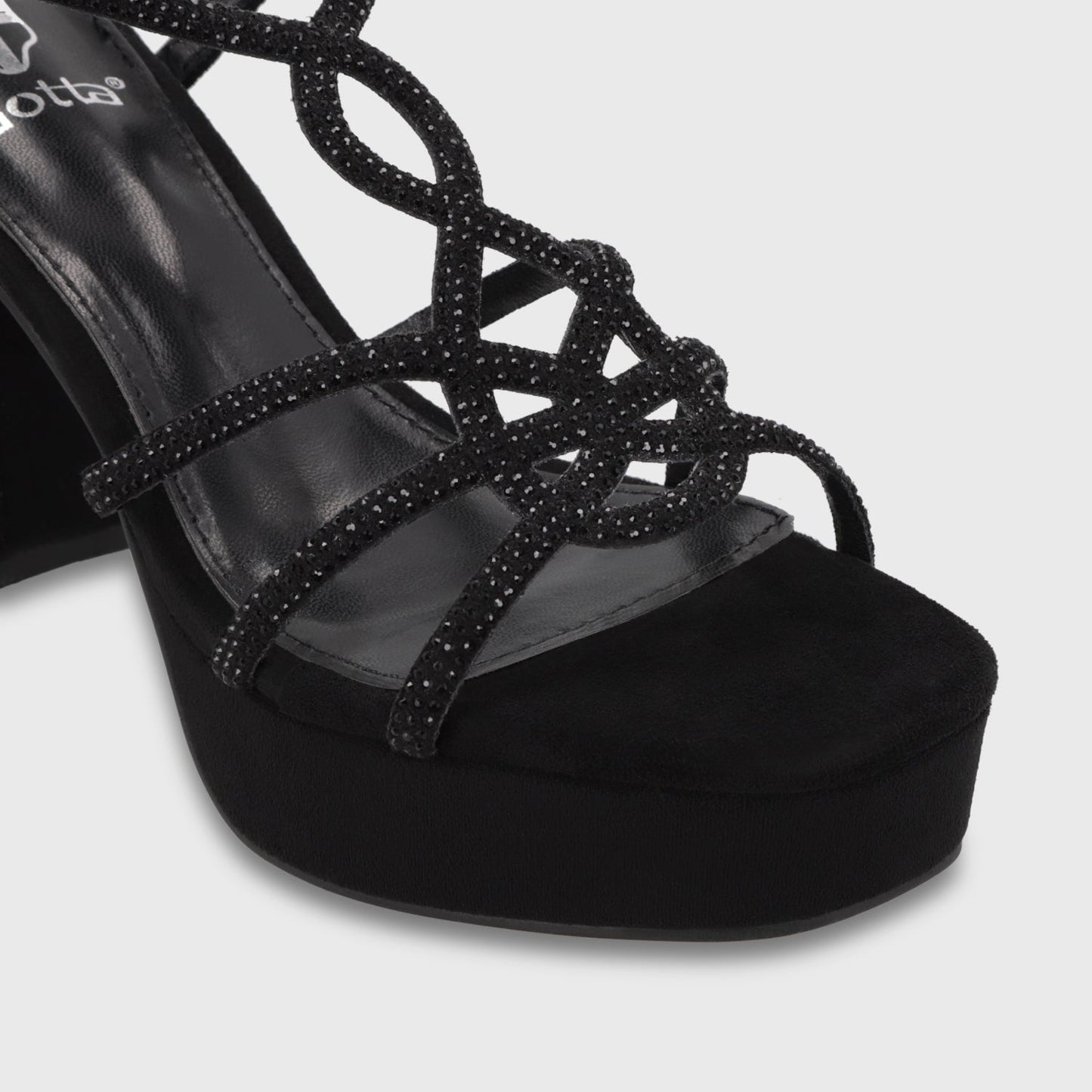 Sandalia Taco Negra Mujer 65911 - Gotta Chile