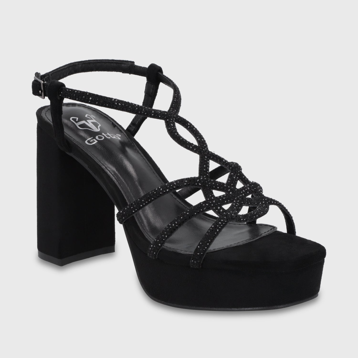 Sandalia Taco Negra Mujer 65911 - Gotta Chile