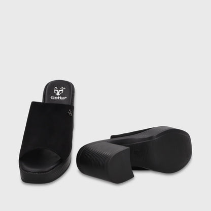 Sandalia Taco Negra Mujer 65920 - Gotta Chile