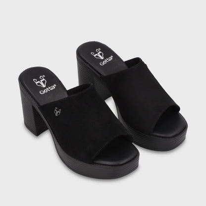 Sandalia Taco Negra Mujer 65920 - Gotta Chile