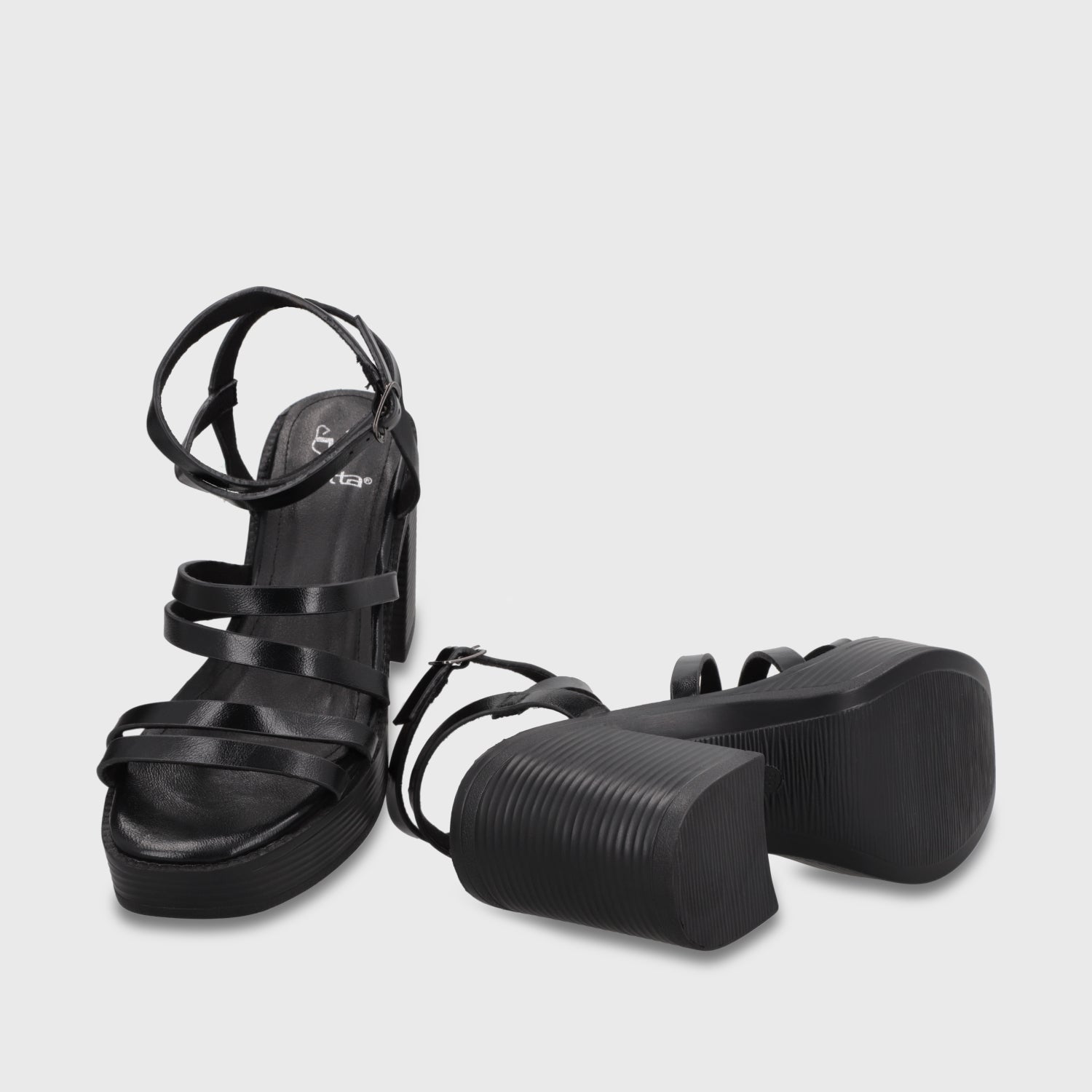 Sandalia Taco Negra Mujer 65921 - Gotta Chile