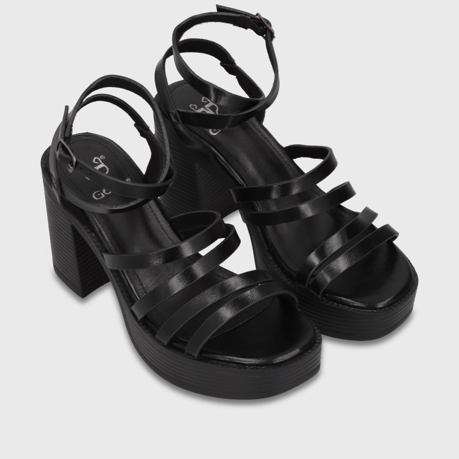 Sandalia Taco Negra Mujer 65921 - Gotta Chile