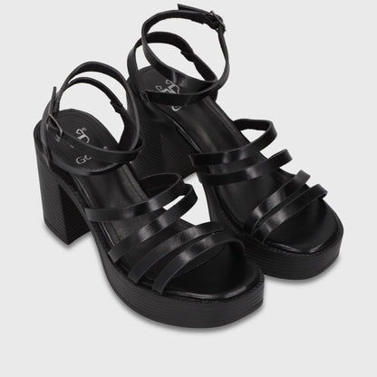 Sandalia Taco Negra Mujer 65921 - Gotta Chile