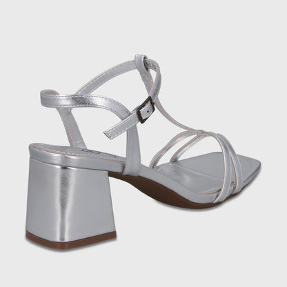 Sandalia Taco Plateada Mujer 64031 - Gotta Chile
