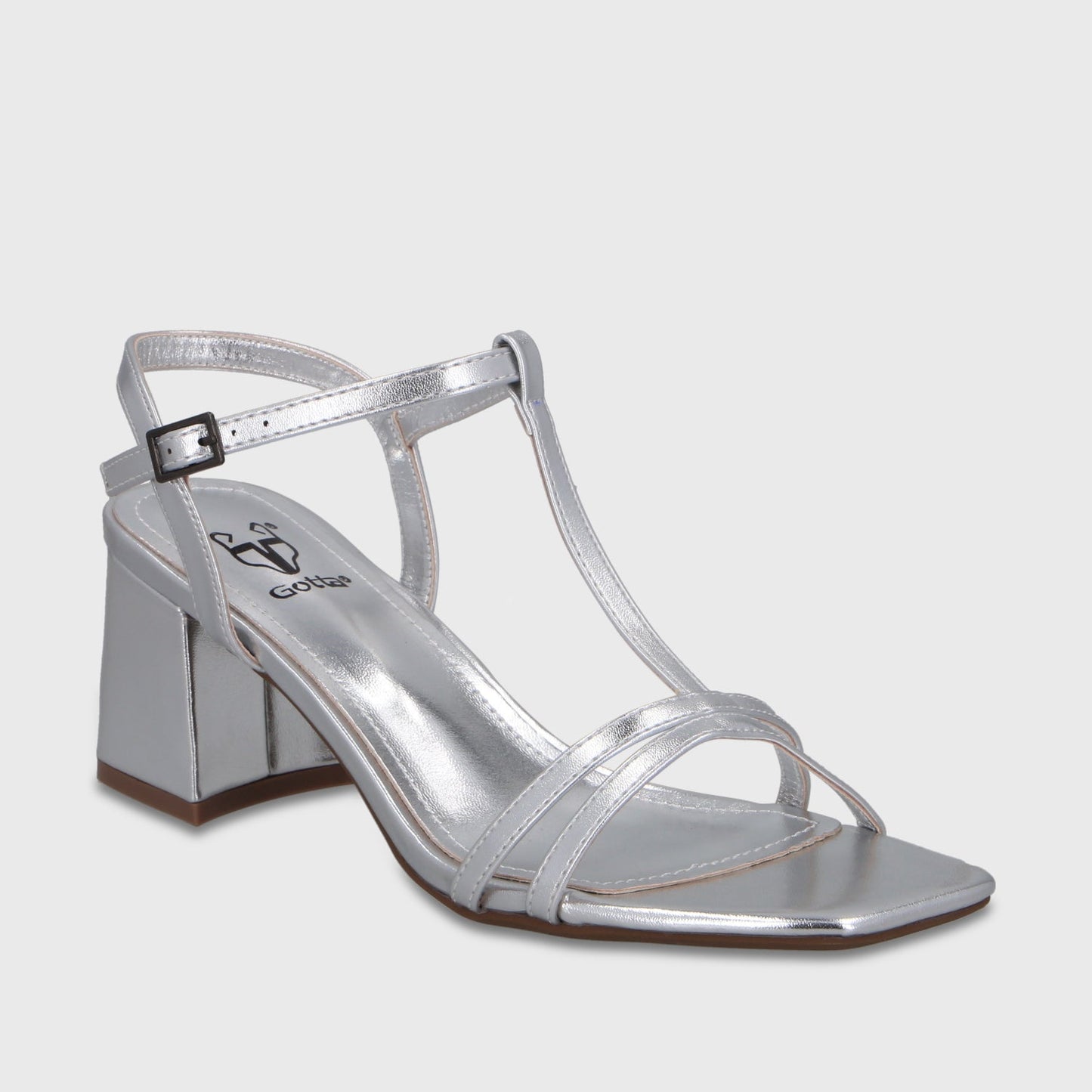 Sandalia Taco Plateada Mujer 64031 - Gotta Chile