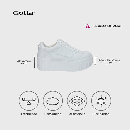Zapatilla Blanca Cuero Mujer 13142 - Gotta Chile