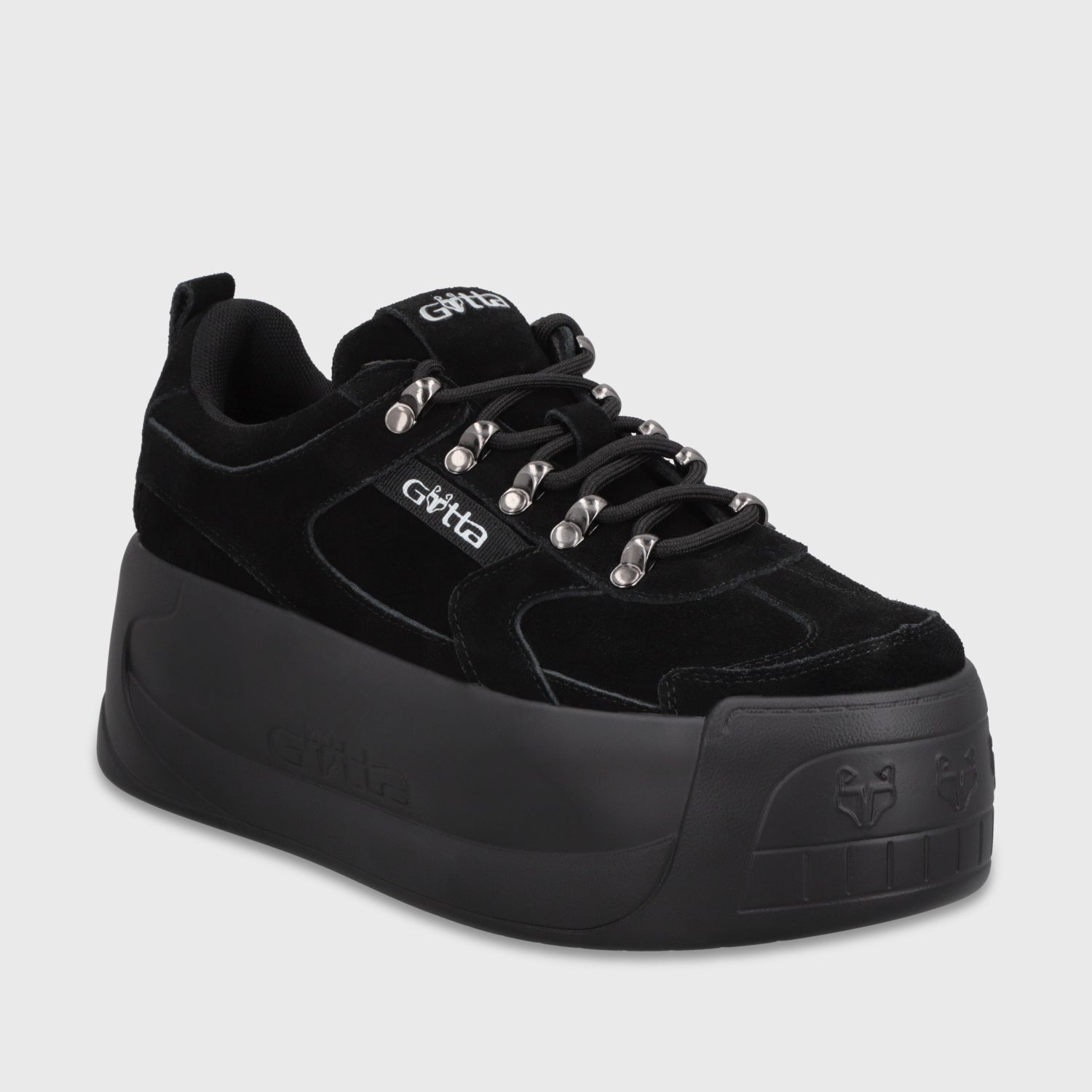 Zapatilla Cuero Plataforma Negra Mujer C732B - Gotta Chile