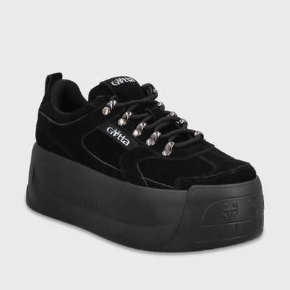 Zapatilla Cuero Plataforma Negra Mujer C732B - Gotta Chile