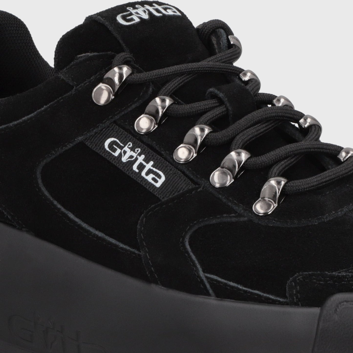 Zapatilla Cuero Plataforma Negra Mujer C732B - Gotta Chile