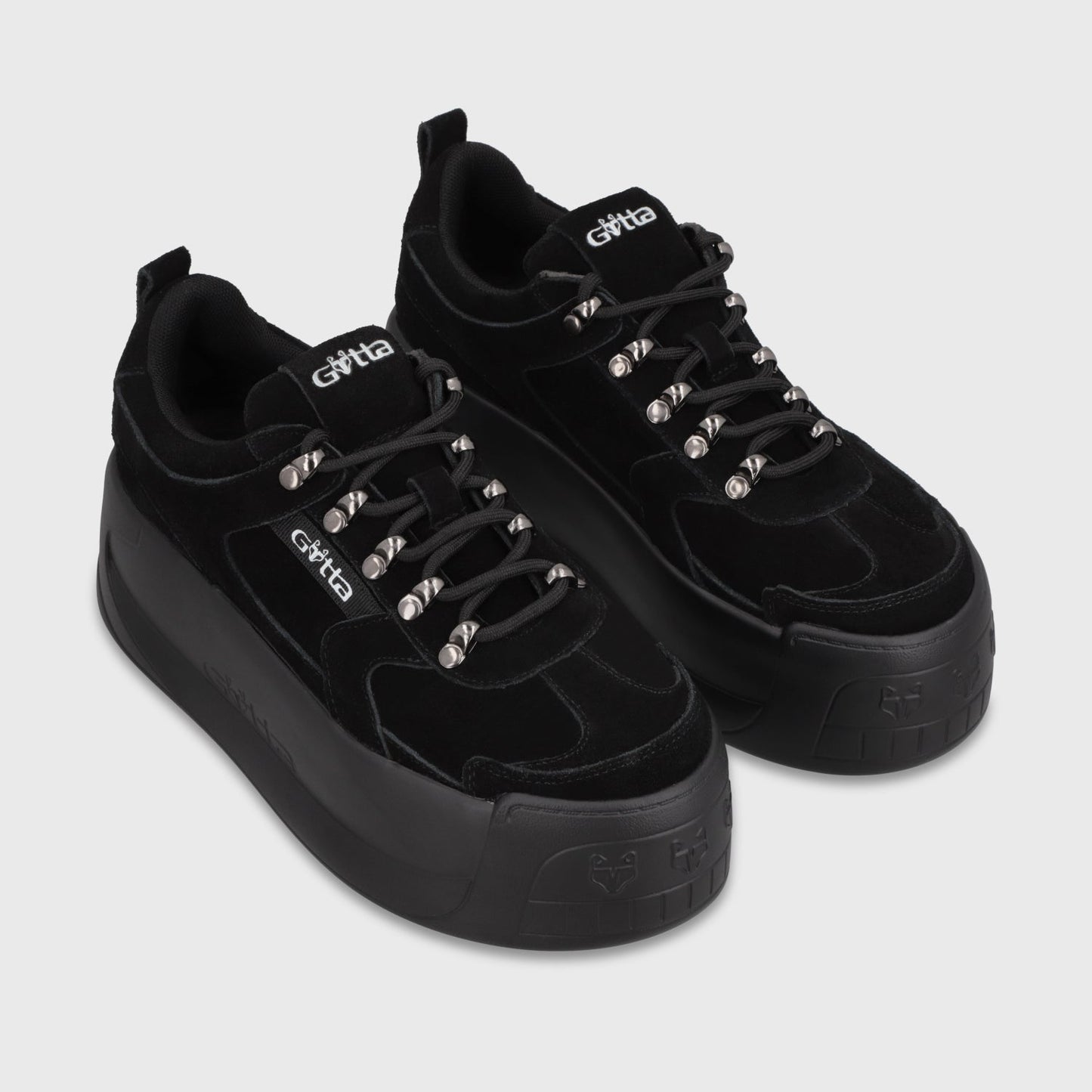 Zapatilla Cuero Plataforma Negra Mujer C732B - Gotta Chile