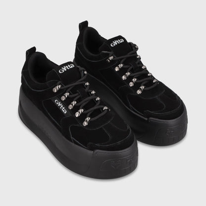 Zapatilla Cuero Plataforma Negra Mujer C732B - Gotta Chile