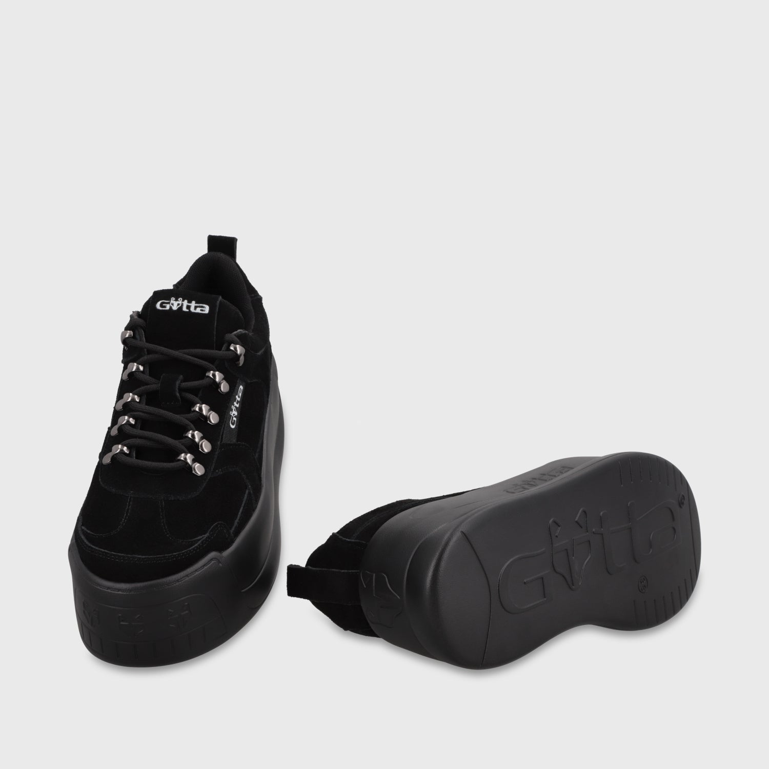 Zapatilla Cuero Plataforma Negra Mujer C732B - Gotta Chile