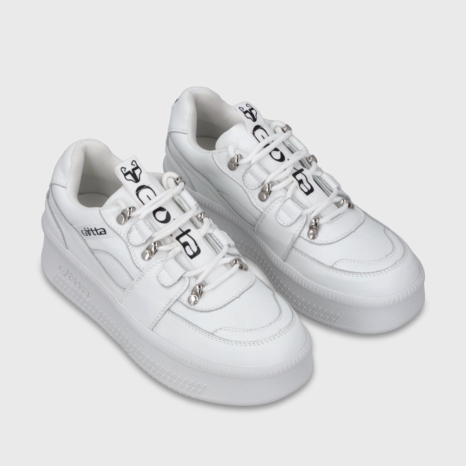 Zapatilla Plataforma Cuero Blanca Mujer 67311 - Gotta Chile