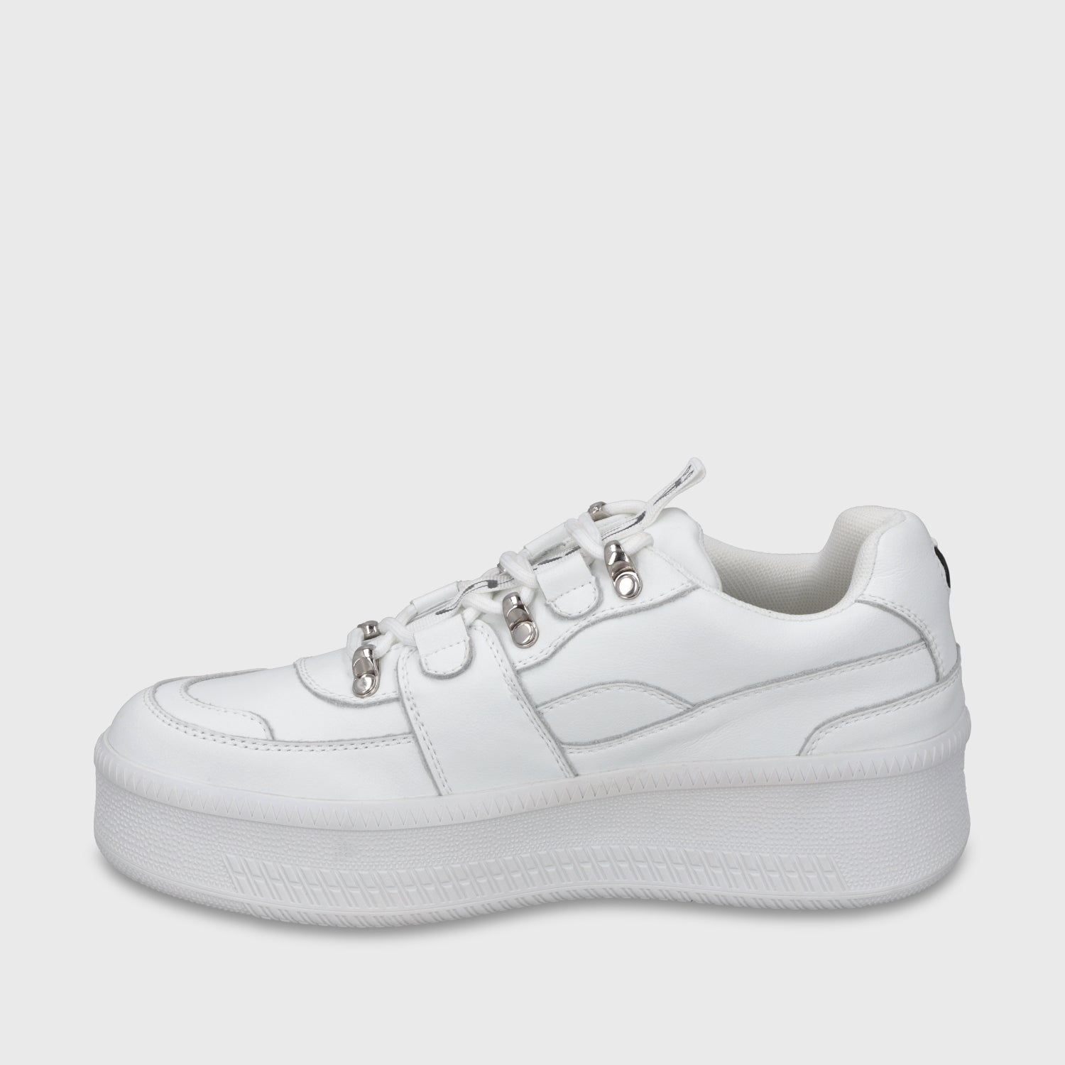 Zapatilla Plataforma Cuero Blanca Mujer 67311 - Gotta Chile