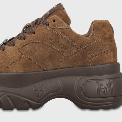 Zapatilla Plataforma Cuero Café Mujer María - Gotta Chile