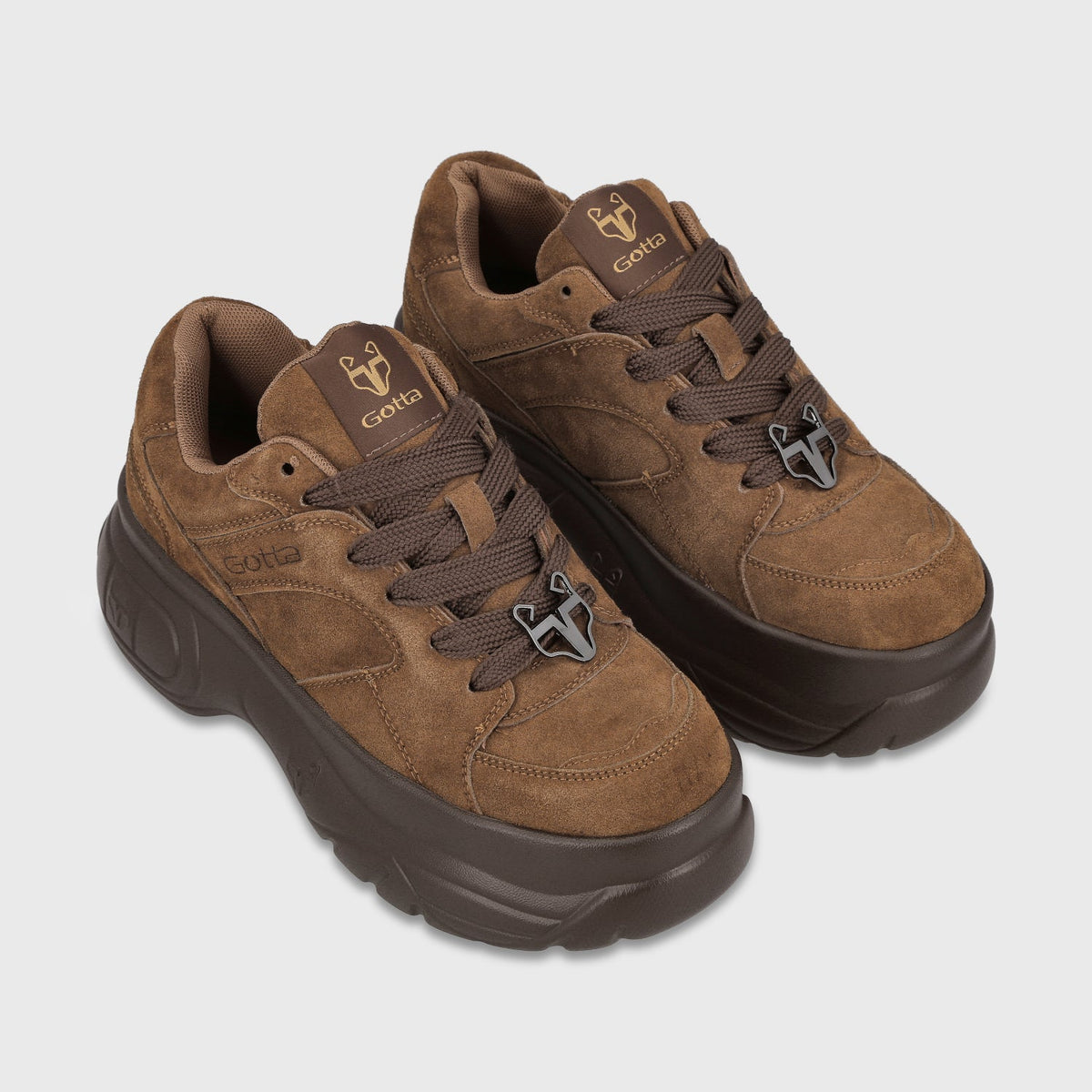 Zapatilla Plataforma Cuero Café Mujer María - Gotta Chile